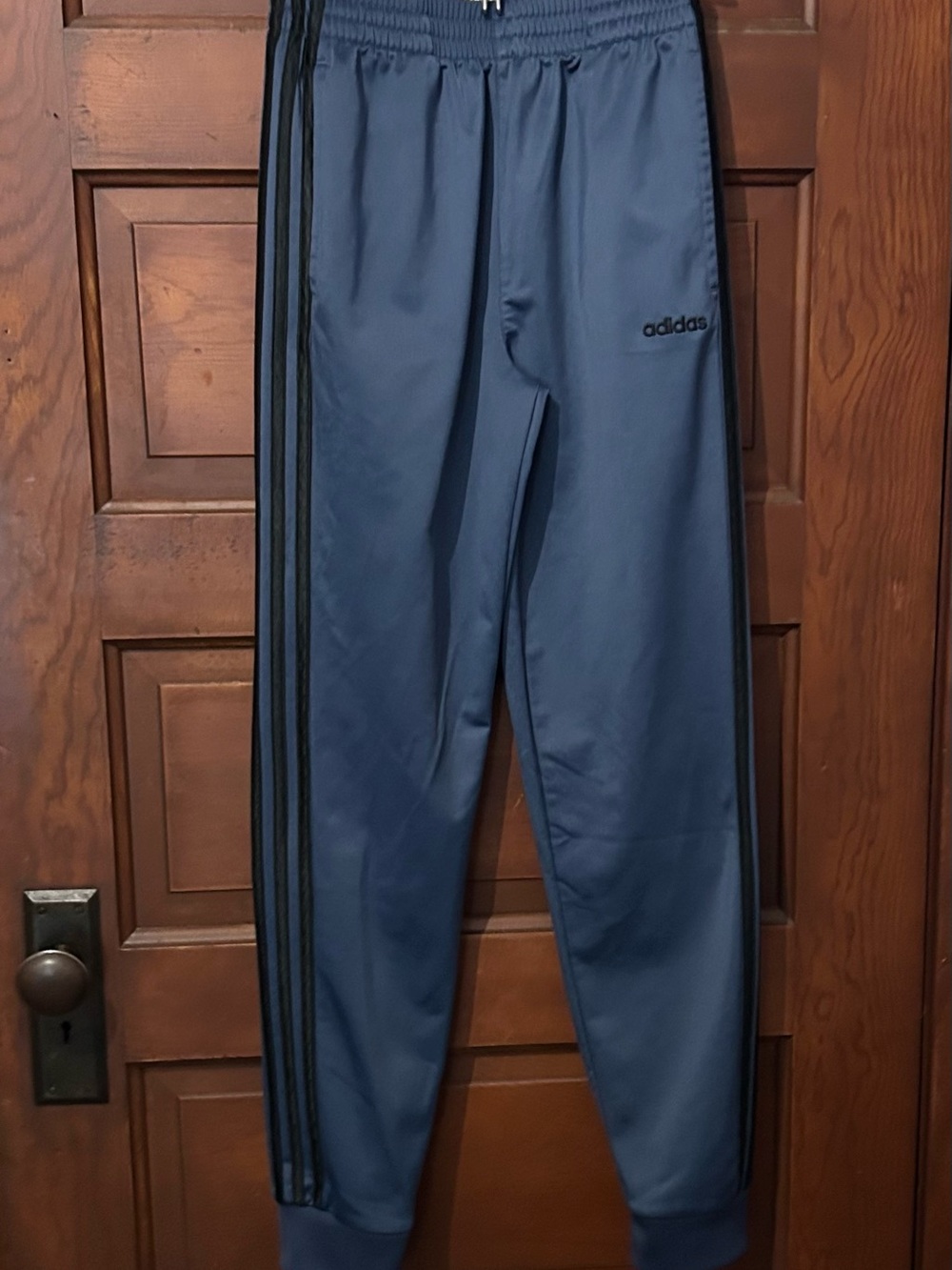 adidas Dark Navy Athletic Track Pants with Black Logo